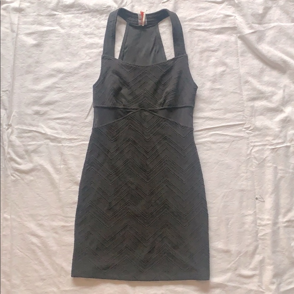 free people body con textured halter dress